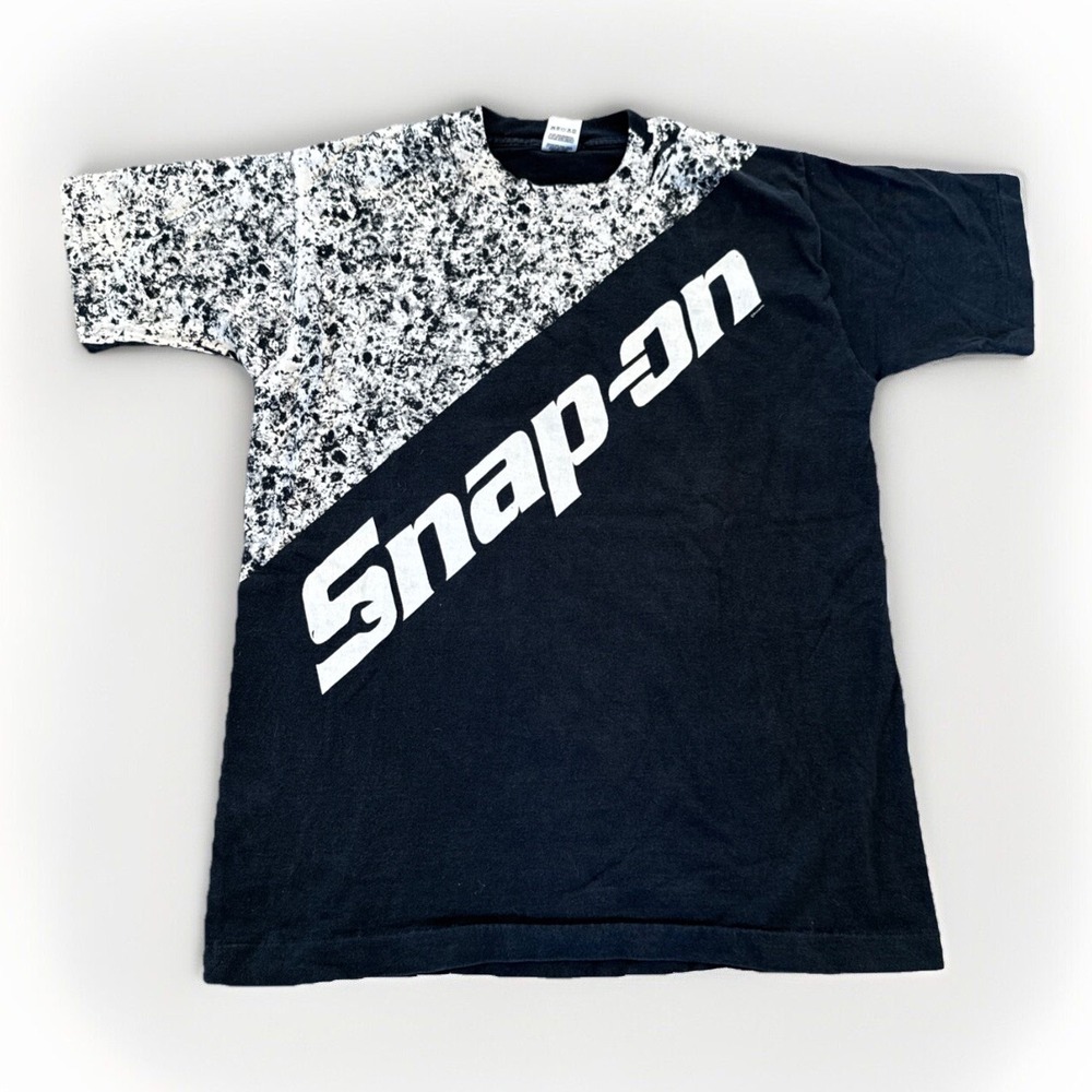 Snap On Tools Shirt Mens M Vintage NASCAR Racing 90s Black AOP - Picture 1 of 7